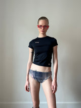 Navy Blue Baby Tee 'CULT FORM' T-shirt