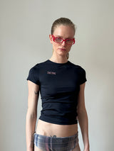 Navy Blue Baby Tee 'CULT FORM' T-shirt