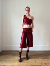 Amaranth Red Yorgan Midi Shorts