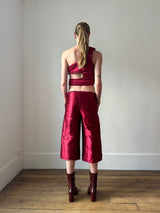 Amaranth Red Yorgan Midi Shorts