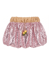 LIGHT PINK SEQUIN BALLOON MINI SKIRT