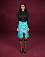 Aqua Blue Knee-length Skirt