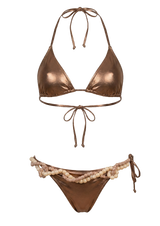 Bronz Satin Pearlwork Bikinis