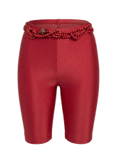 Burgundy Pearlwork Tights