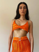 ORANGE PLEAT YORGAN BRA