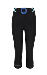 Black Midi Tights with Colorful buckle
