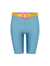 LIGHT BLUE YORGAN BELT BIKER TIGHTS