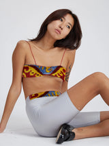 WHITE VELVET BELT TIGHTS