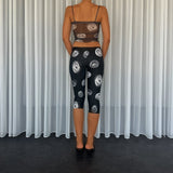 Black Polka-dot Midi Shorts