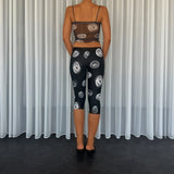 Black Polka-dot Midi Shorts