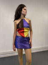 TRIANGLE-PURPLE MULTI COLOR YORGAN Top