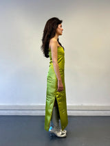 OLIVE GREEN MAXI YORGAN DRESS