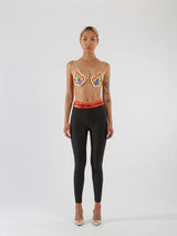 “FRAGILE” Black Maxi Yorgan Belt Tights