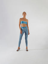 “BIKINI BODY” Blue Yorgan Belt Tights