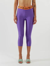 “FRAGILE” Purple Maxi Yorgan Belt Tights