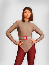 GRAY LONG SLEEVE YORGAN BELT BODY