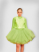 NEON GREEN LETTUCE DRESS