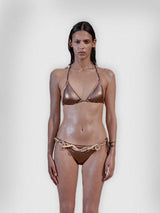 Bronz Satin Pearlwork Bikinis