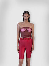 Burgundy Pearlwork Tights