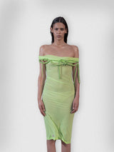 Lime Transparent Pearlwork Dress