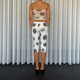 White Polka-dot Midi Tights