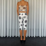 White Polka-dot Midi Tights