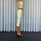 Yellow Flower Midi Shorts