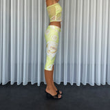 Yellow Flower Midi Shorts