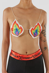 “FRAGILE” Black Maxi Yorgan Belt Tights