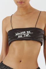 “WANNA BE ON TOP” Black Yorgan Bra