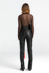 Brown Dissolved Red Bow Top