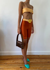 TERRA COTTA YORGAN BELT BIKER TIGHTS