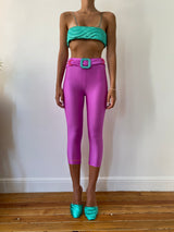 PINK COLORED BELT MIDI TIGHTS