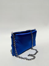 DEEP BLUE SATIN BAG