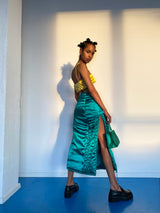 DARK GREEN YORGAN MIDI SKIRT