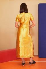 YELLOW YORGAN DRESS WITH BELT