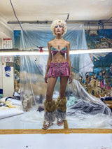 PINK SEQUIN MINI SKIRT