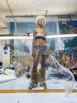 SILVER SEQUIN MINI SKIRT