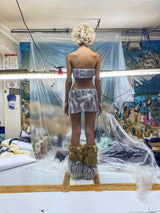 SILVER SEQUIN MINI SKIRT