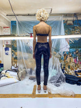 BLACK-TURQUOISE SEQUIN OYSTER BRA