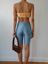 LIGHT BLUE YORGAN BELT BIKER TIGHTS