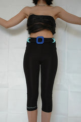 Black Midi Tights with Colorful buckle