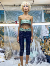 TURQUOISE SEQUIN YORGAN BRA