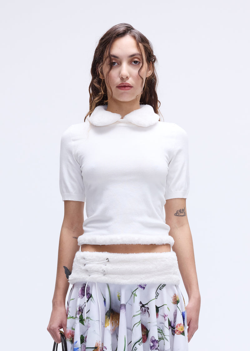 White Knit Top