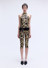 Leopard Midi Fur Belt tights