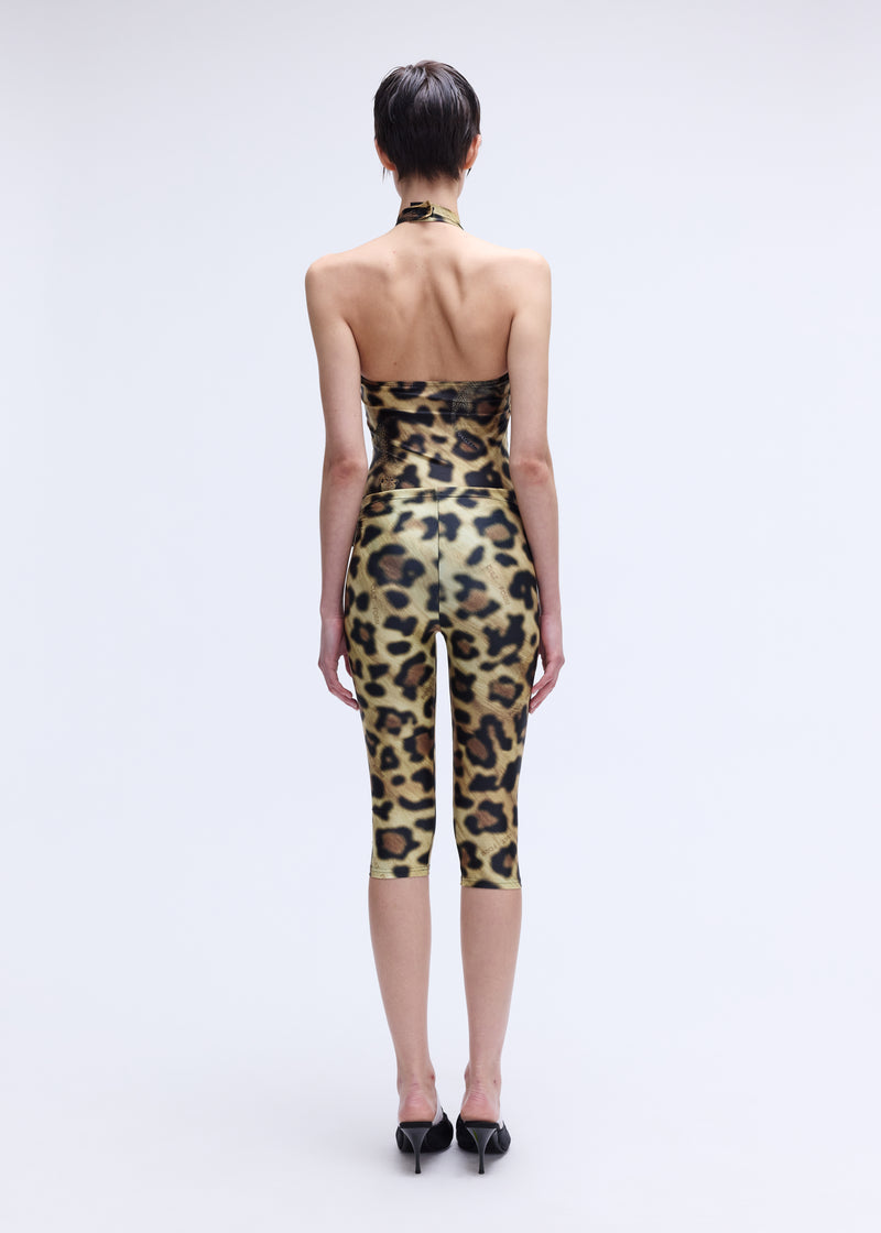 Leopard Midi Fur Belt tights