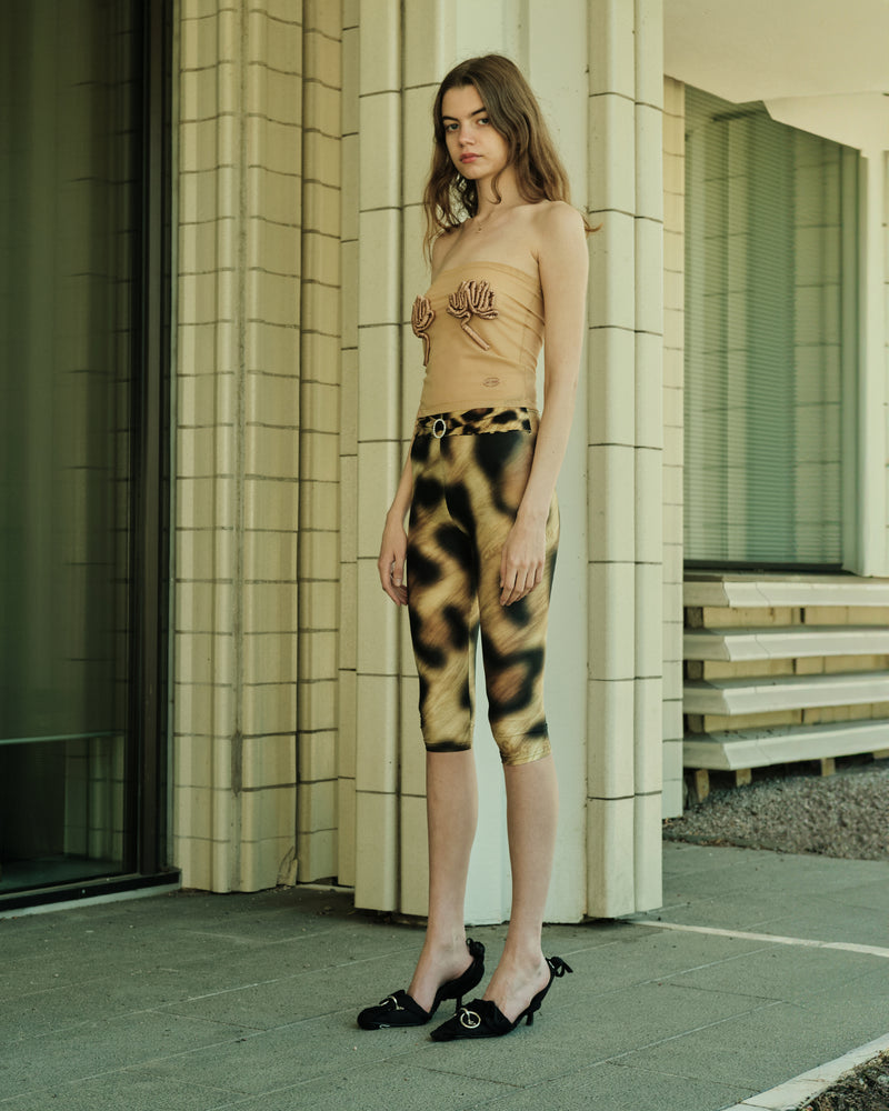 NUDE SPIRAL FLORAL DESIGN TOP