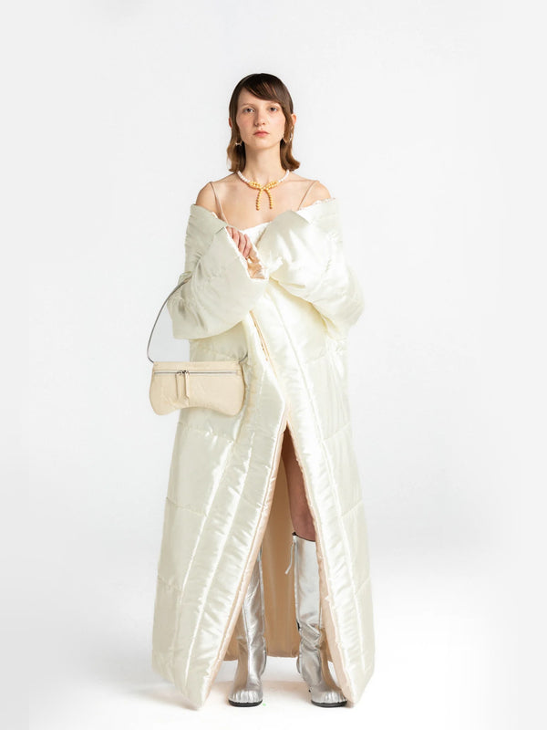 Creme Quilted Blanket Coat