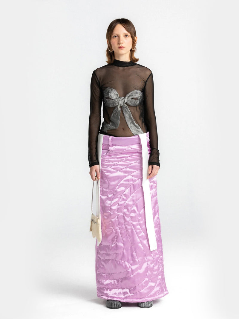 Lilac Yorgan Maxi Length Skirt