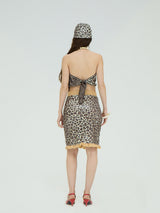 LEOPARD SEQUIN BANDANA TOP